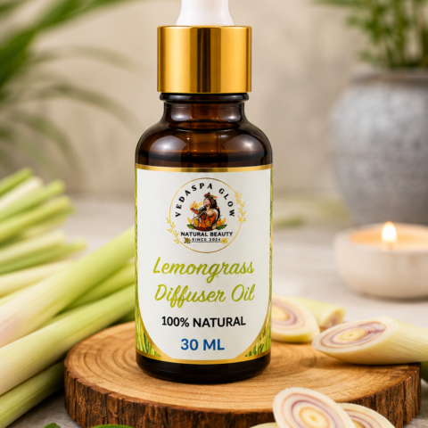 Lemon Grass Diffuser Oil With Clay Flower