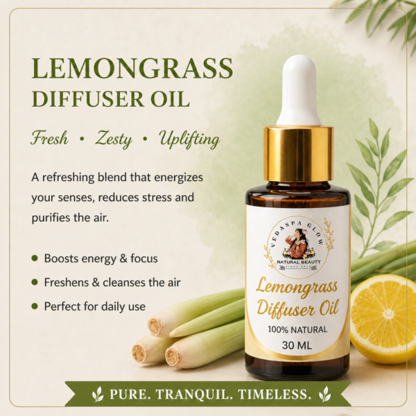 Lemon Grass Diffuser Oil With Clay Flower